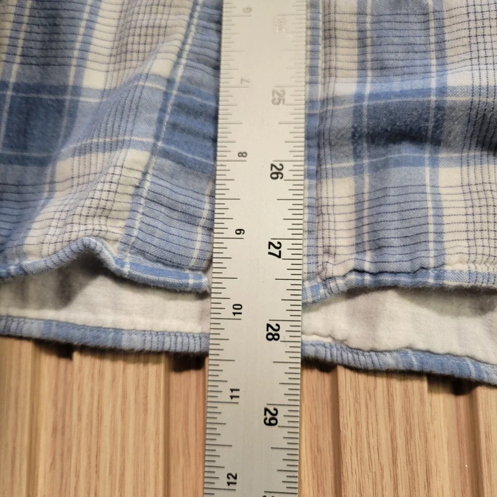 Banana Republic Mens Slim Fit Plaid Button Down Shirt Blue White Large L